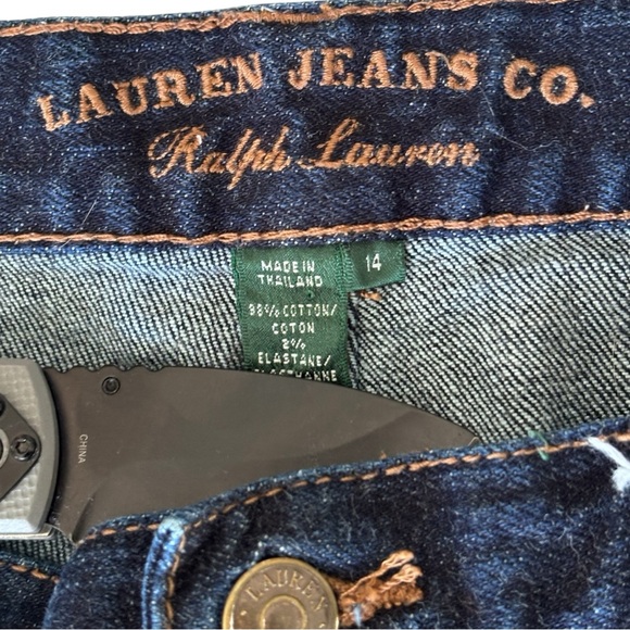 Lauren Jeans Co Ralph Lauren Womens Classic Bootcut Jeans Medium/Dark Wash | 14 - Picture 7 of 10